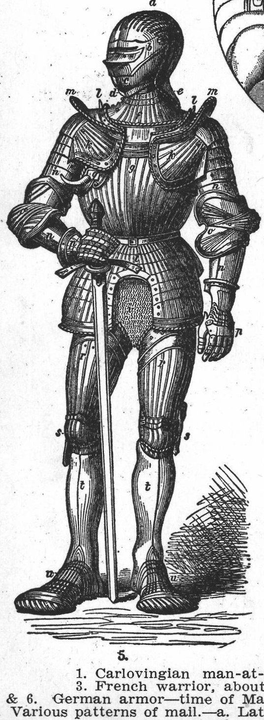 Armor. Carlovingian man-at-arms. French warrior. German armor. Patterns of mail
