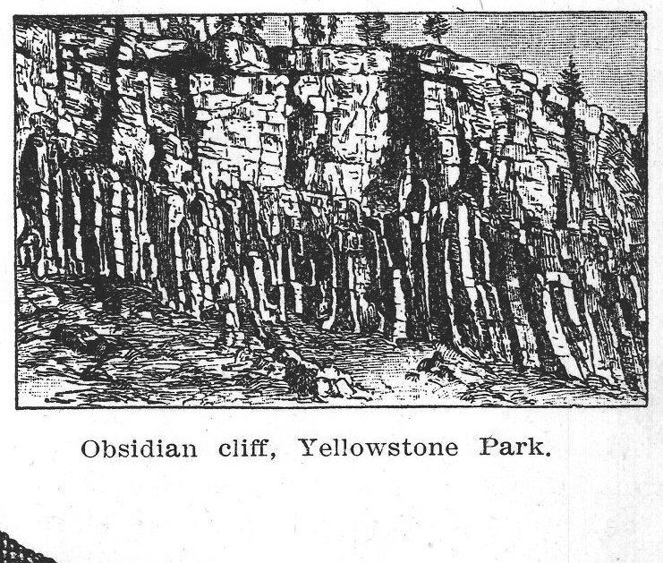 Obsidian cliff, Yellowstone Park. Basalt