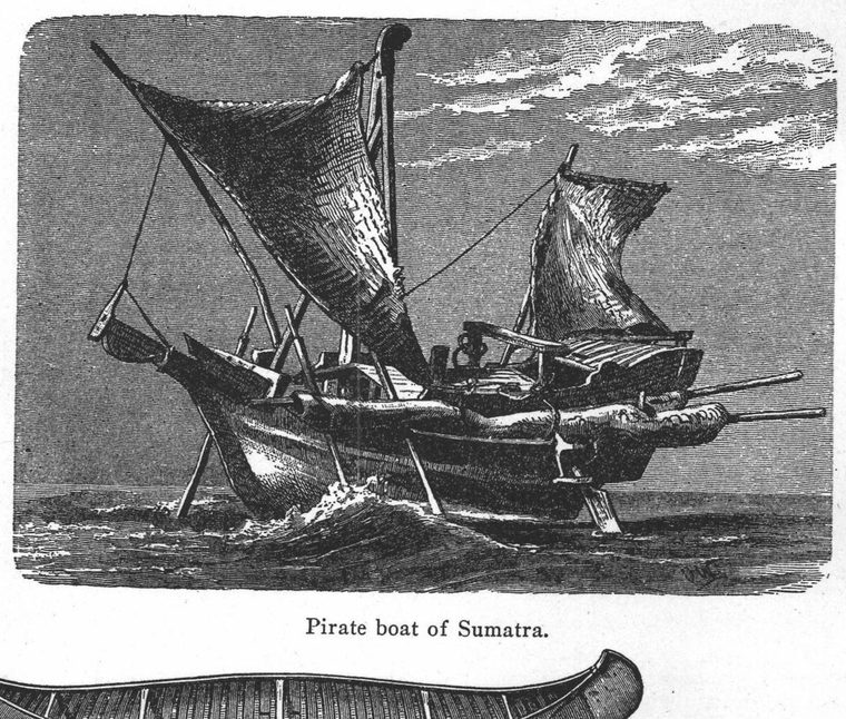 Pirate boat of Sumatra. Boat