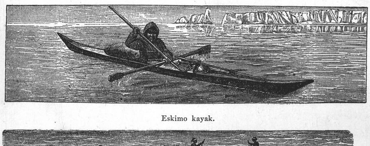 Eskimo kayak. Boat