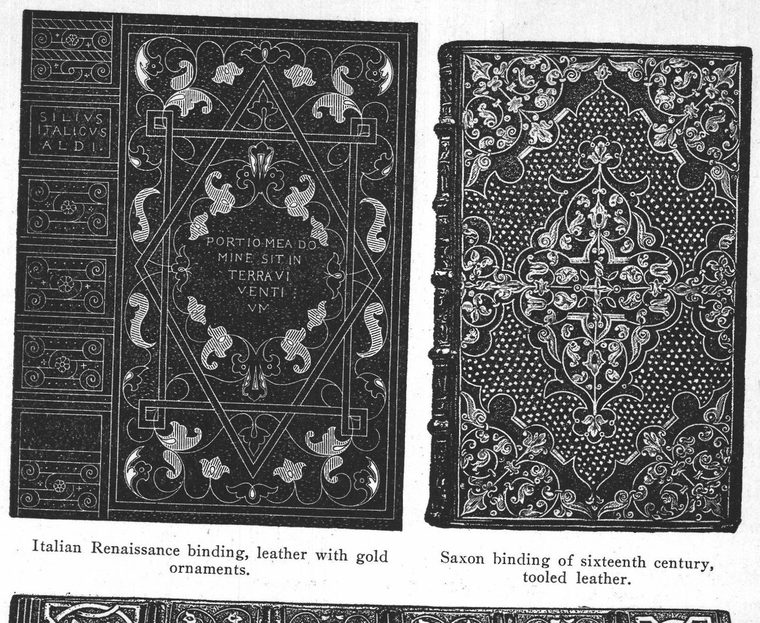 Italian Renaissance binding. Saxon binding of sixteenth century. Bookbinding