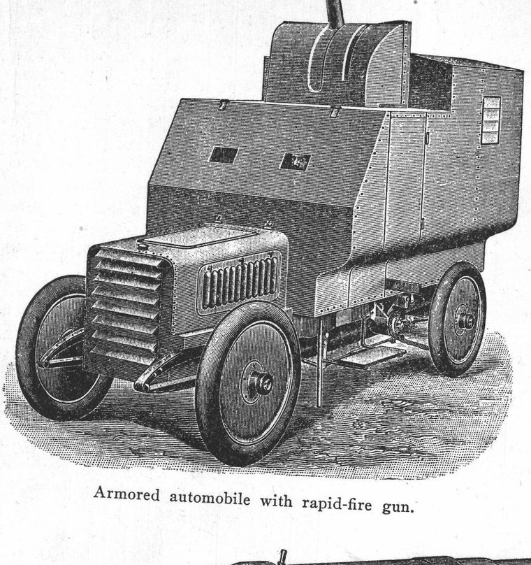 Armored automobile with rapid-fire gun. Cannon