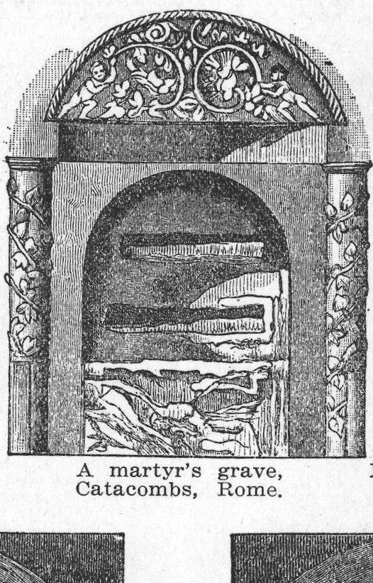 A martyr's grave, Catacombs, Rome. Christian Antiquities