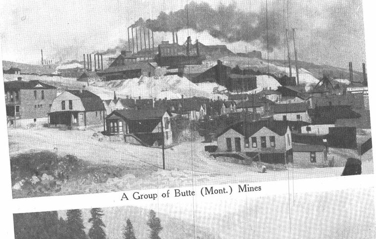 A Group of Butte Montana Mines. Copper Mining