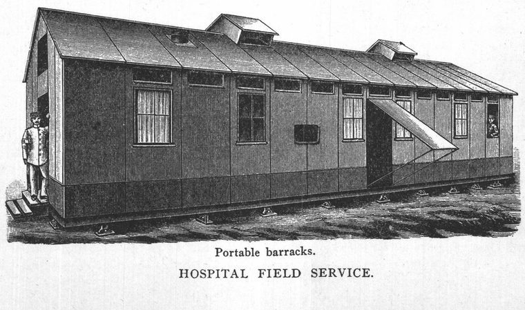 Portable barracks. Hospital field service