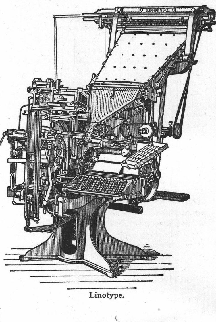 Linotype. Typesetting machines
