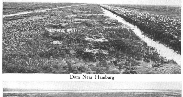 Dam Near Hamburg. Reclaiming land from the North Sea
