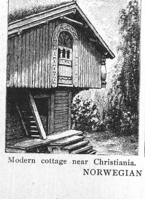 Modern cottage near Christiania. Norwegian civilization