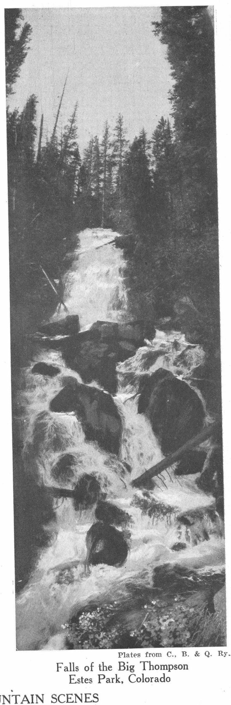 Falls of the Big Thompson, Estes Park, Colorado. Rocky Mountain scenes