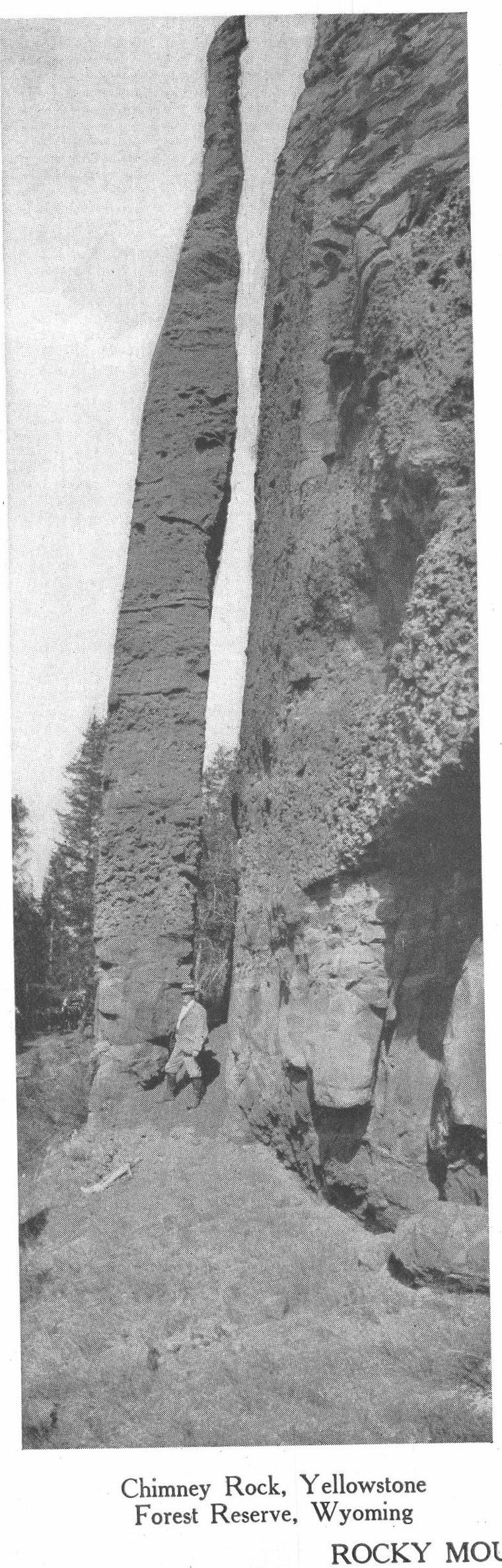 Chimney Rock, Yellowstone Forest Reserve, Wyoming. Rocky Mountains