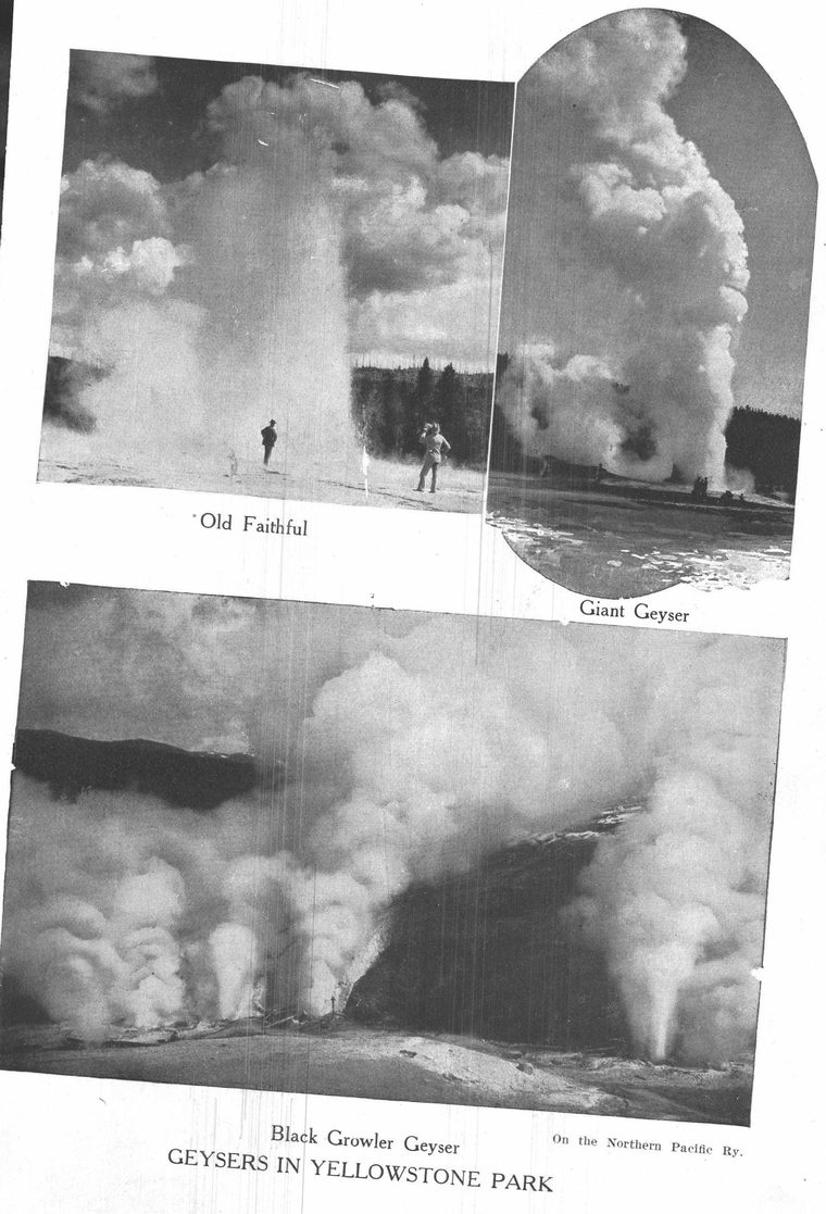 Black Growler Geyser. Geysers in Yellowstone Park