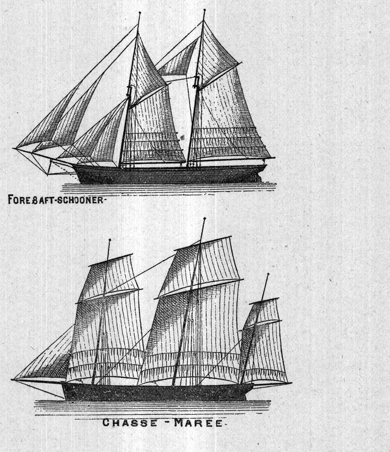 Fore-and-aft schooner and chasse-marée