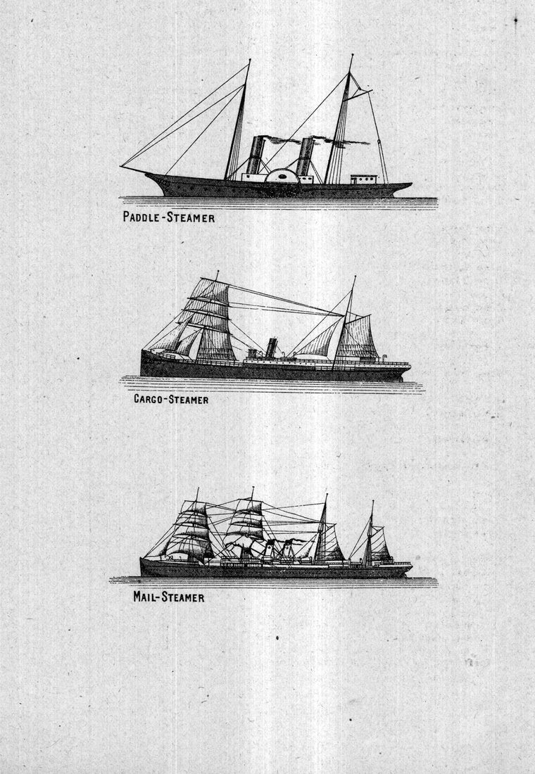 Paddle-steamer, cargo-steamer and mail-steamer
