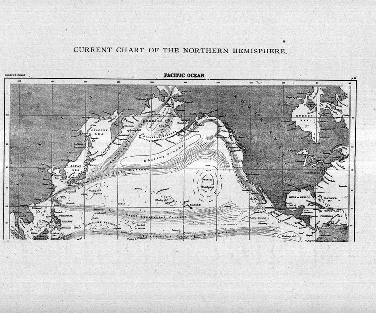 Current chart of the northern hemisphere — Pacific Ocean