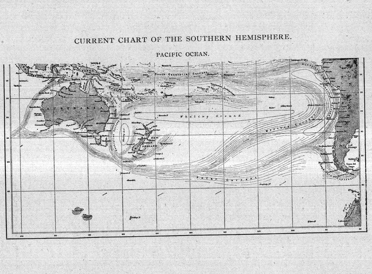 Current chart of the southern hemisphere — Pacific Ocean