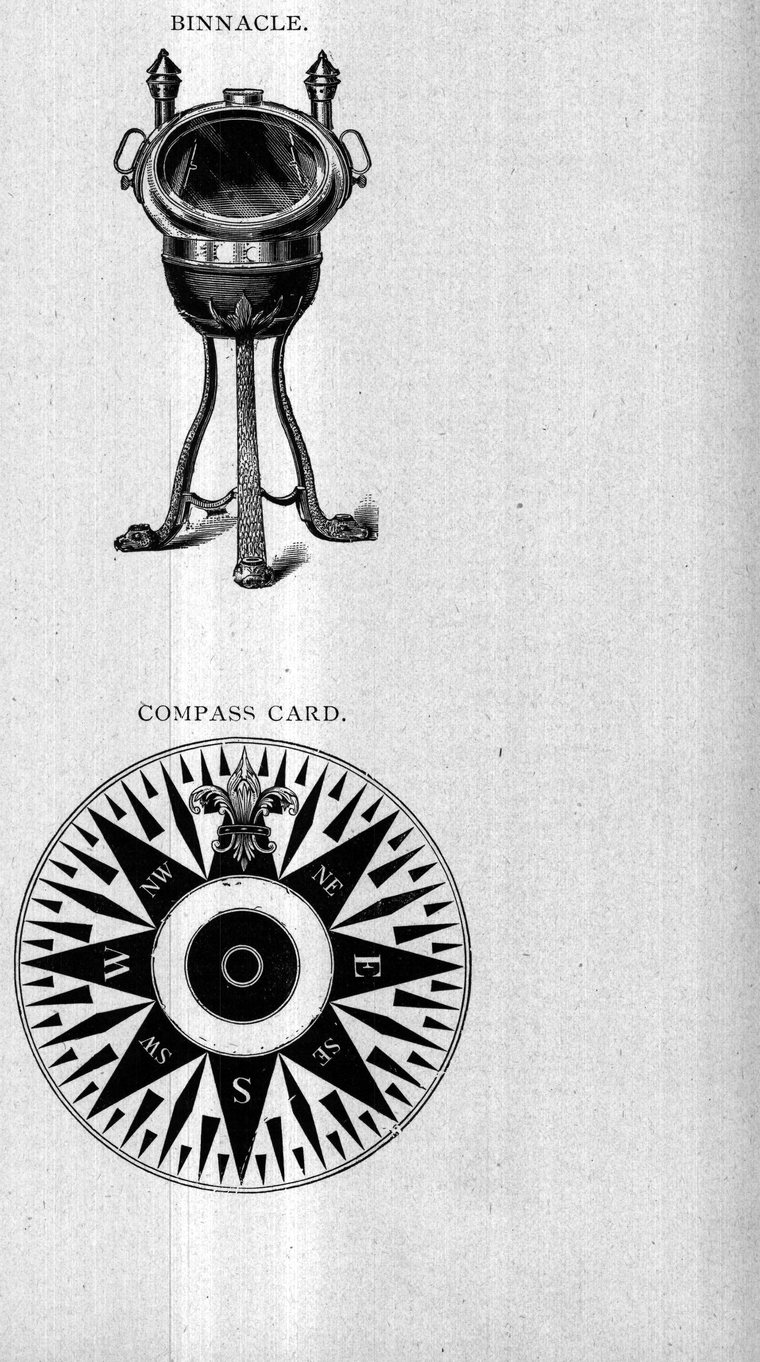 Binnacle and compass card