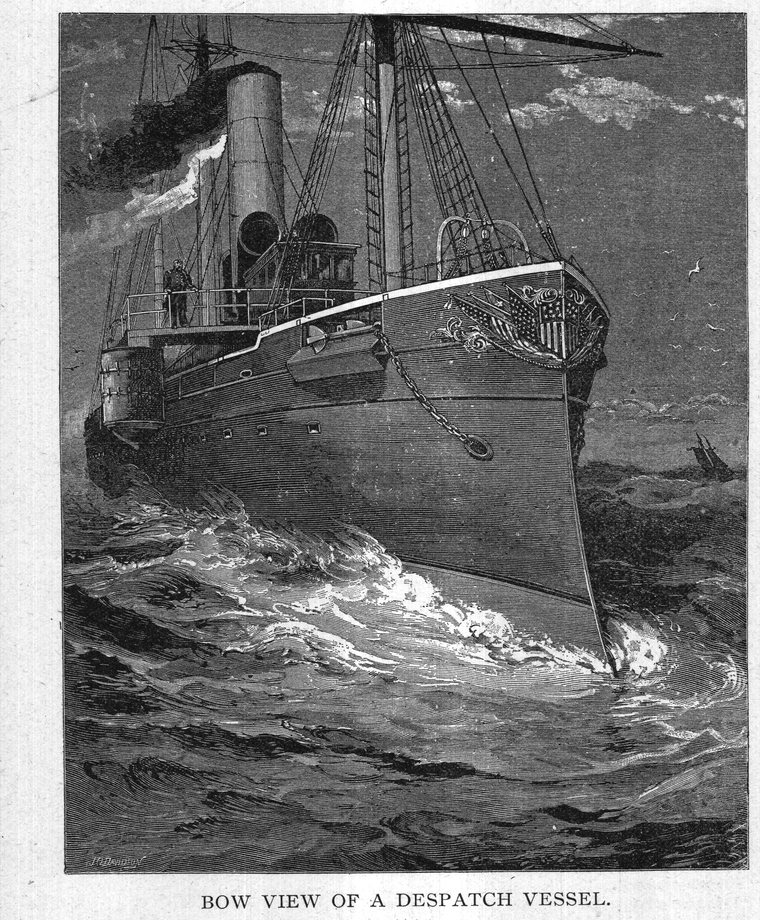 Bow view of a despatch vessel