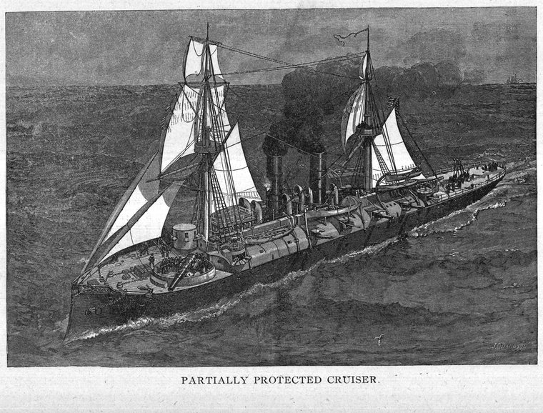 Partially protected cruiser